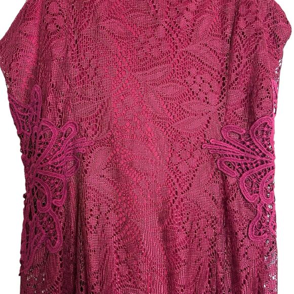 Soieblue Crimson Lace Maxi Dress Witchy Whimsigoth Gothic LARGE Sleeveless - Picture 4 of 12